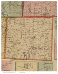 Green, Ohio 1856 Old Town Map Custom Print - Summit Co.