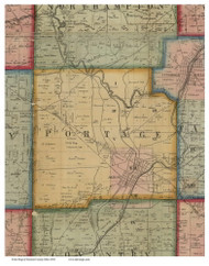 Portage, Ohio 1856 Old Town Map Custom Print - Summit Co.