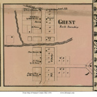 Ghent - Bath, Ohio 1856 Old Town Map Custom Print - Summit Co.