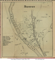 Boston Village - Boston, Ohio 1856 Old Town Map Custom Print - Summit Co.