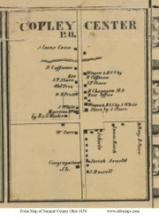 Copley Senter - Copley, Ohio 1856 Old Town Map Custom Print - Summit Co.