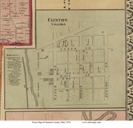 Clinton - Franklin, Ohio 1856 Old Town Map Custom Print - Summit Co.