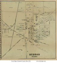 Hudson Village - Hudson, Ohio 1856 Old Town Map Custom Print - Summit Co.