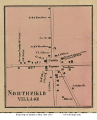 Northfield Village - Northfield, Ohio 1856 Old Town Map Custom Print - Summit Co.