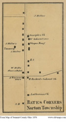 Bates Corners - Norton, Ohio 1856 Old Town Map Custom Print - Summit Co.