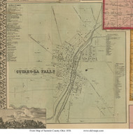 Cuyohaga Falls - Tallmadge, Ohio 1856 Old Town Map Custom Print - Summit Co.