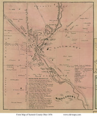 Middlebury - Tallmadge, Ohio 1856 Old Town Map Custom Print - Summit Co.