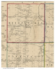 Mesopotamia, Ohio 1856 Old Town Map Custom Print - Trumbull Co.