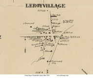 Leroy - Bazetta, Ohio 1856 Old Town Map Custom Print - Trumbull Co.