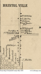 Bristolville - Bristol, Ohio 1856 Old Town Map Custom Print - Trumbull Co.