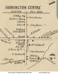 Farmington Centre - Farmington, Ohio 1856 Old Town Map Custom Print - Trumbull Co.