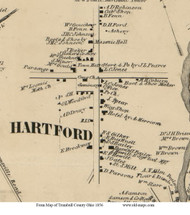 Hartford Village - Hartford, Ohio 1856 Old Town Map Custom Print - Trumbull Co.