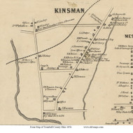 Kinsman Village - Kinsman, Ohio 1856 Old Town Map Custom Print - Trumbull Co.
