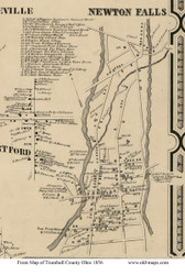 Newton Falls - Newton, Ohio 1856 Old Town Map Custom Print - Trumbull Co.