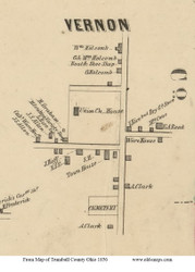 Vernon Village - Vernon, Ohio 1856 Old Town Map Custom Print - Trumbull Co.