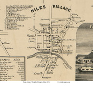 Niles - Weathersfield, Ohio 1856 Old Town Map Custom Print - Trumbull Co.