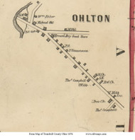 Ohlton - Weathersfield, Ohio 1856 Old Town Map Custom Print - Trumbull Co.