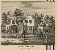Newton Falls White Residence - Newton, Ohio 1856 Old Town Map Custom Print - Trumbull Co.