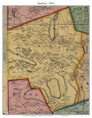Danbury, Connecticut 1856 Fairfield Co. - Old Map Custom Print