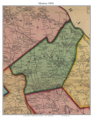 Monroe, Connecticut 1856 Fairfield Co. - Old Map Custom Print