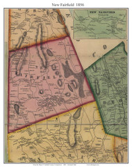 New Fairfield, Connecticut 1856 Fairfield Co. - Old Map Custom Print