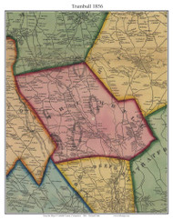 Trumbull, Connecticut 1856 Fairfield Co. - Old Map Custom Print