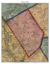 Weston, Connecticut 1856 Fairfield Co. - Old Map Custom Print