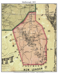 Marlborough, Connecticut 1855 Hartford Co. - Old Map Custom Print