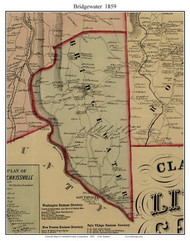 Bridgewater, Connecticut 1859 Litchfield Co. - Old Map Custom Print