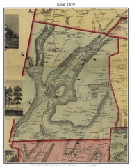 Kent, Connecticut 1859 Litchfield Co. - Old Map Custom Print