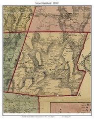 New Hartford, Connecticut 1859 Litchfield Co. - Old Map Custom Print