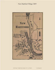 New Hartford Village, Connecticut 1859 Litchfield Co. - Old Map Custom Print