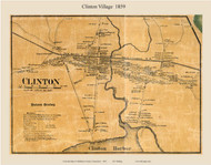 Clinton Village, Connecticut 1859 Middlesex Co. - Old Map Custom Print