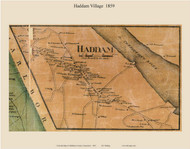 Haddam Village, Connecticut 1859 Middlesex Co. - Old Map Custom Print