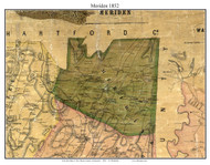 Meriden, Connecticut 1852 New Haven Co. - Old Map Custom Print