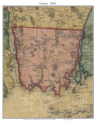 Groton, Connecticut 1854 New London Co. - Old Map Custom Print