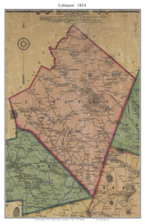 Lebanon, Connecticut 1854 New London Co. - Old Map Custom Print