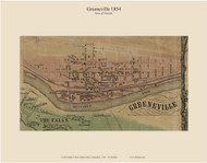 Greenville, Connecticut 1854 New London Co. - Old Map Custom Print