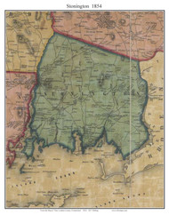 Stonington, Connecticut 1854 New London Co. - Old Map Custom Print