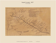 South Coventry, Connecticut 1857 Tolland Co. - Old Map Custom Print