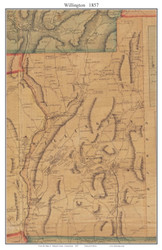 Willington, Connecticut 1857 Tolland Co. - Old Map Custom Print