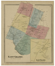 East Granby, Connecticut 1869 Hartford Co. - Old Map Reprint