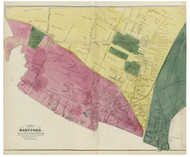 Hartford Ward 1, 6,7, Connecticut 1869 Hartford Co. - Old Map Reprint
