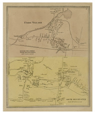 South Manchester, Union Village, Connecticut 1869 Hartford Co. - Old Map Reprint