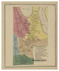 Wethersfield Village, Connecticut 1869 Hartford Co. - Old Map Reprint