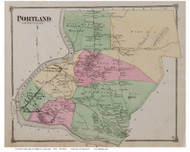 Portland, Connecticut 1874 Old Town Map Reprint - Middlesex Co.