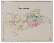 Saybrook, Connecticut 1874 Old Town Map Reprint - Middlesex Co.