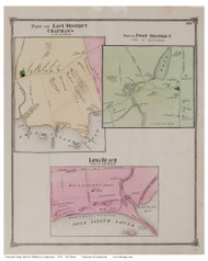 Long Beach and other Villages, Connecticut 1874 Old Town Map Reprint - Middlesex Co.