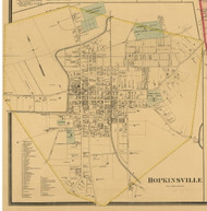 Hopkinsville Village, Kentucky 1878 Old Town Map Custom Print - Christian Co.