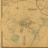 Richmond Village, Kentucky 1876 Old Town Map Custom Print - Madison Co.